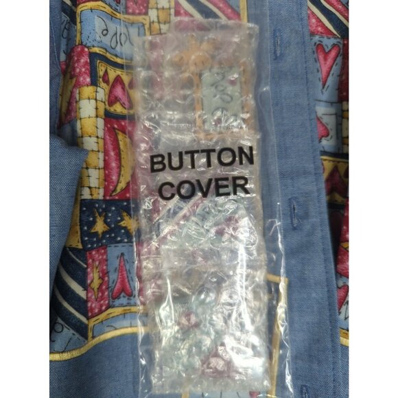 Quacker Factory Womens Size S Denim Embroidered Shirt Faith Hope Love New - Picture 8 of 11